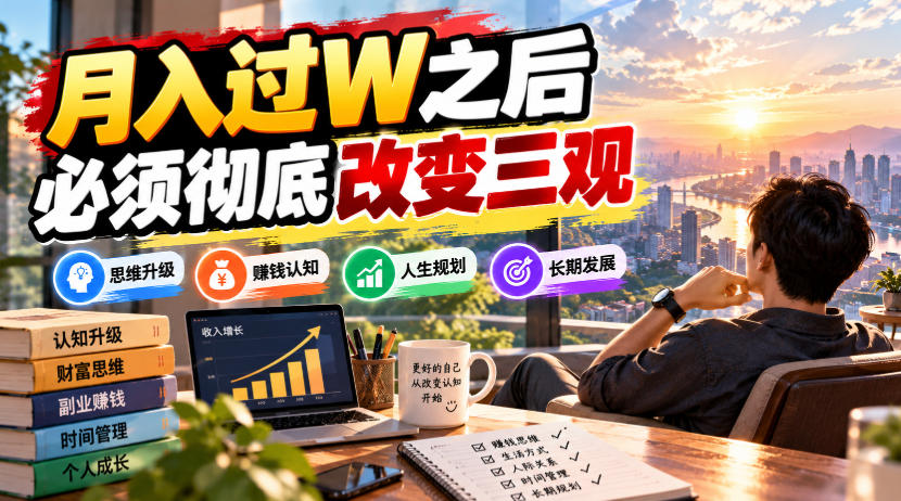 某公众号付费文章:月入过W之后,必须彻底改变三观-旺仔资源库
