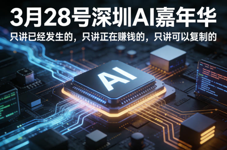 3月28号深圳AI嘉年华，只讲已经发生的，只讲正在賺钱的，只讲可以复制的-旺仔资源库