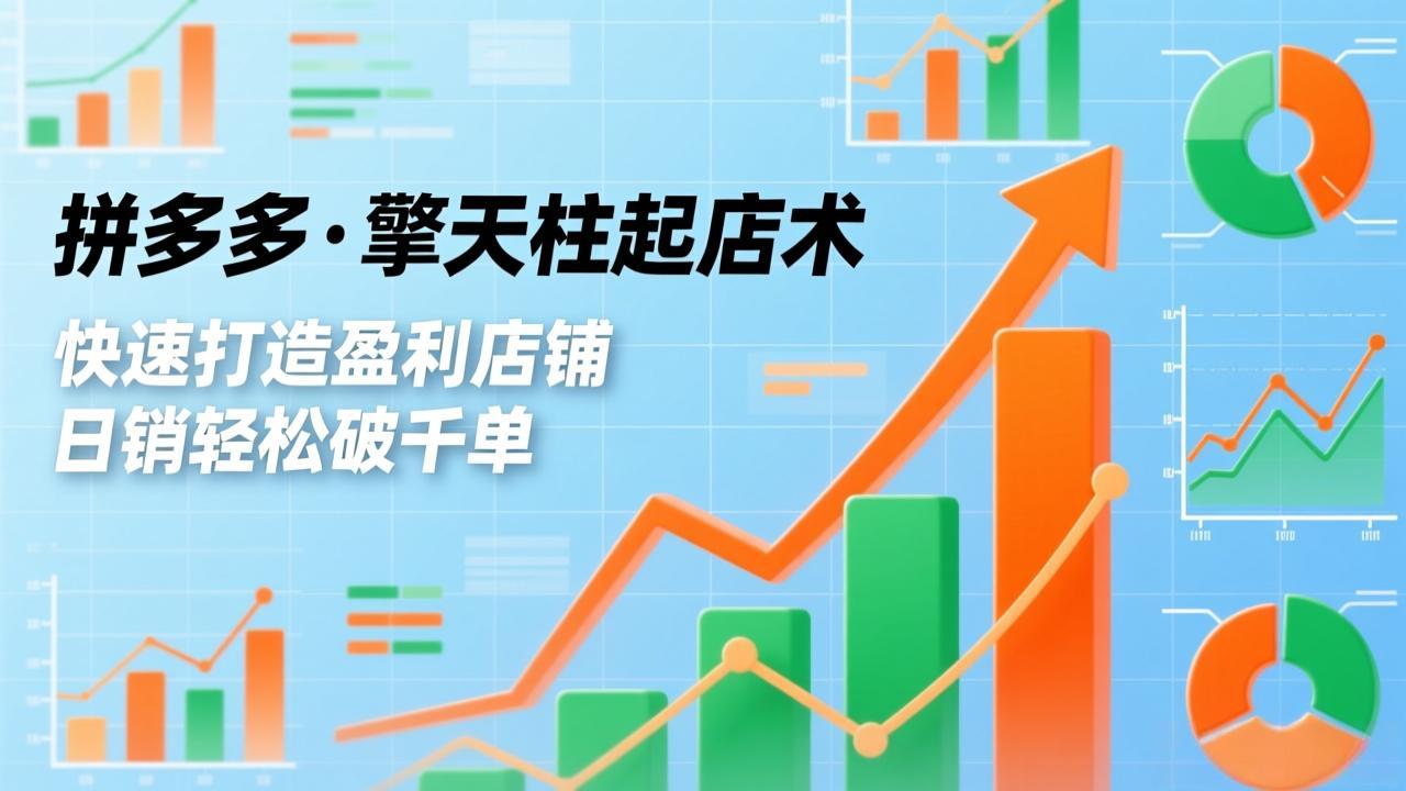 拼多多·擎天柱起店术，爆流布局、利润起飞、不断流，快速打造盈利店铺，日销轻松破千单-旺仔资源库