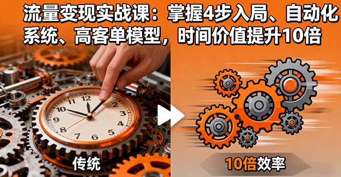 流量变现实战课：掌握4步入局、自动化系统、高客单模型，时间价值提升10倍-旺仔资源库