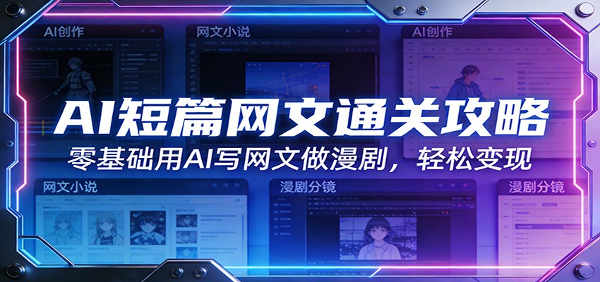 AI短篇网文通关攻略：零基础用AI写网文做漫剧，轻松变现-旺仔资源库