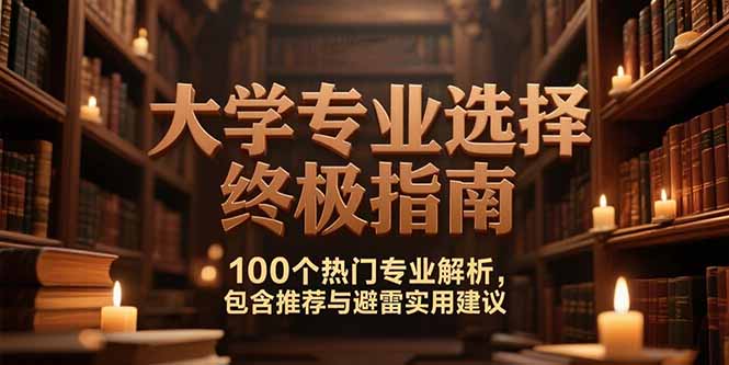 付费文：大学专业选择终极指南,100个热门专业解析,包含推荐与避雷实用建议-旺仔资源库