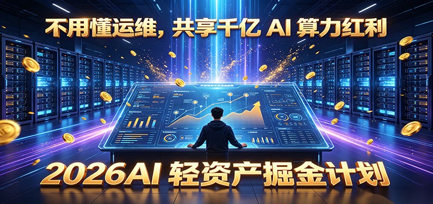 不用懂运维，共享千亿 AI 算力红利，2026AI 轻资产掘金计划-旺仔资源库