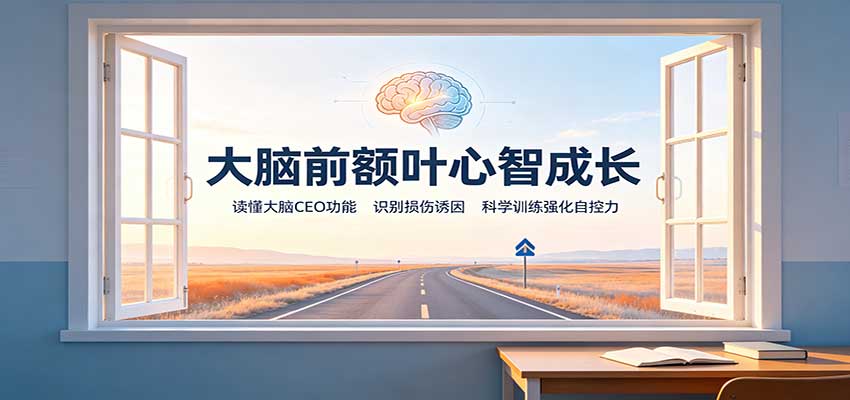 大脑前额叶心智成长:读懂大脑CEO功能,识别损伤诱因,科学训练强化自控力-旺仔资源库