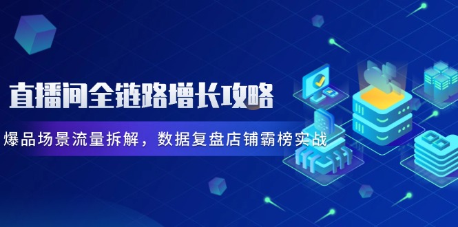 直播间全链路增长攻略，爆品场景流量拆解，数据复盘店铺霸榜实战-旺仔资源库