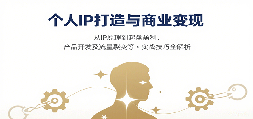 个人IP打造与商业变现，从IP原理到起盘盈利、产品开发及流量裂变等实战技巧全解析-旺仔资源库