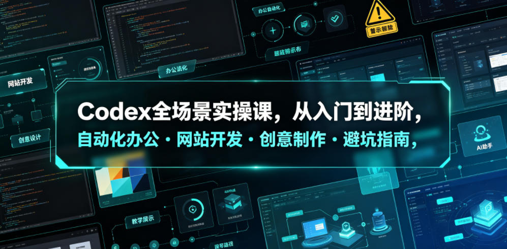 Codex全场景实操课,从入门到进阶,自动化办公・网站开发・创意制作・避坑指南,全流程教学-旺仔资源库