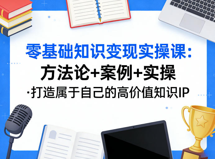 零基础知识变现实操课，方法论+案例+实操，打造属于自己的高价值知识IP-旺仔资源库