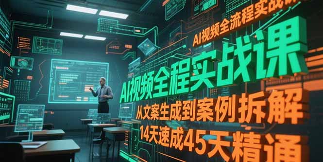 AI视频全流程实战课，从文案生成到案例拆解，14天速成45天精通-旺仔资源库