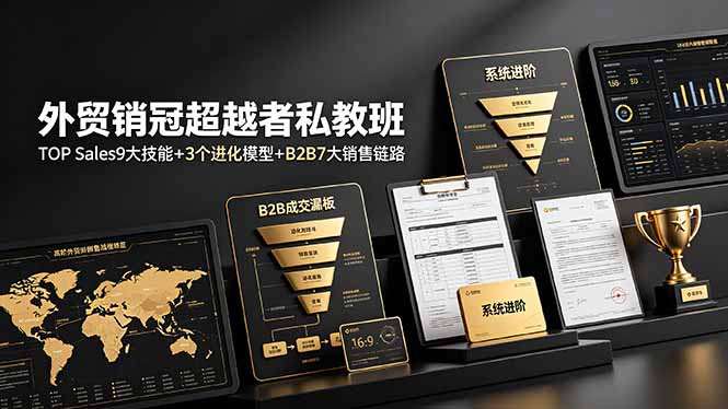 外贸销冠超越者私教班:TOP Sales9大技能+3个进化模型+B2B7大销售链路,系统进阶-旺仔资源库