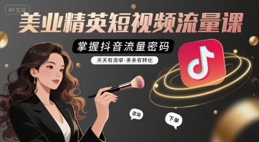 美业精英短视频流量课，掌握抖音流量密码，天天有询单，条条有转化-旺仔资源库