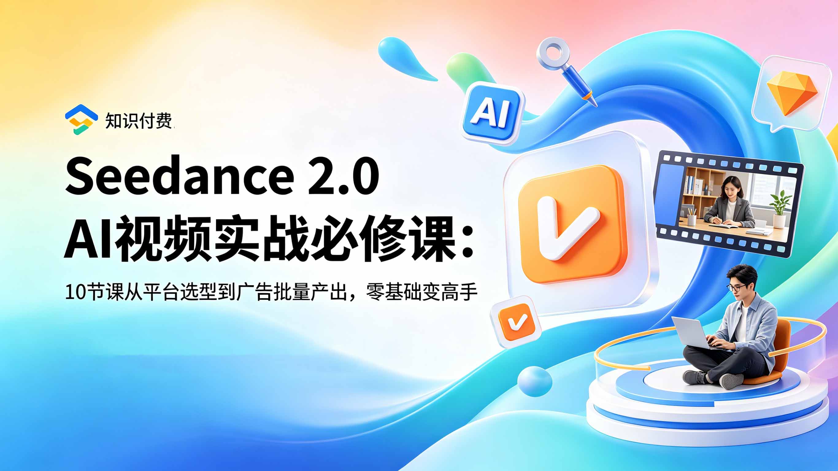 Seedance 2.0 AI视频实战必修课：10节课从平台选型到广告批量产出，零基础变高手-旺仔资源库