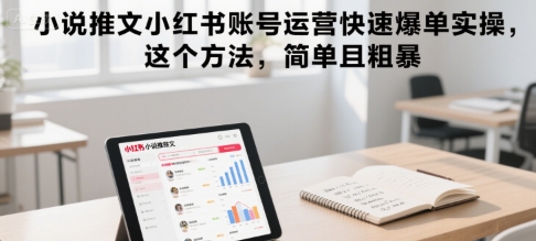小说推文小红书账号运营快速爆单实操，这个方法，简单且粗暴-旺仔资源库
