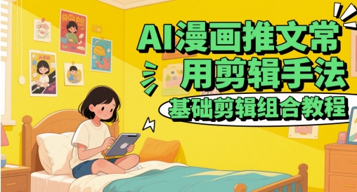 AI漫画推文常用剪辑手法，基础剪辑组合教程-旺仔资源库