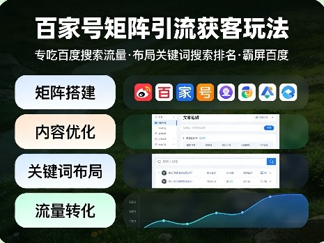 百家号矩阵引流获客玩法，专吃百度搜索流量，布局关键词搜索排名，霸屏百度-旺仔资源库