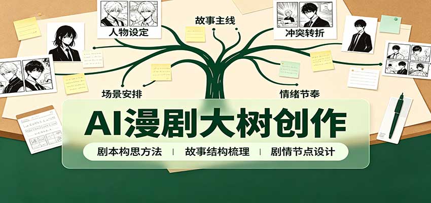 AI漫剧大树创作:剧本构思课程讲解,软件插件配置,配套工具资料完整梳理-旺仔资源库