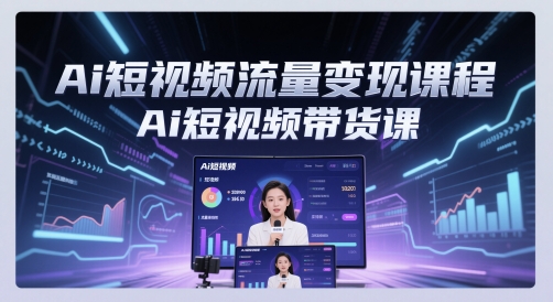 Ai短视频流量变现课程，Ai短视频带货课-旺仔资源库