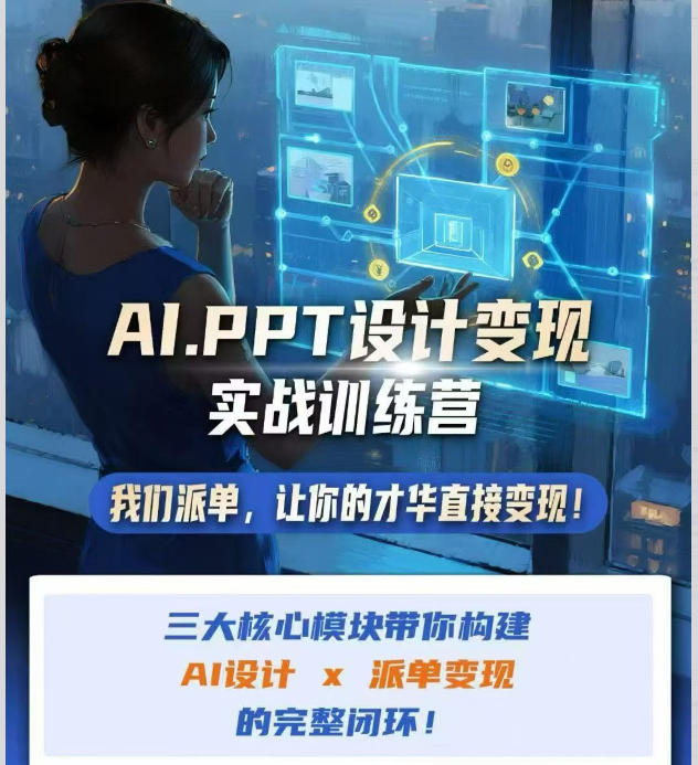 AI+PPT设计变现实战训练营，我们派单，让你的才华直接变现，三大核心模块带你构建Al设计x派单变现的完整闭环-旺仔资源库