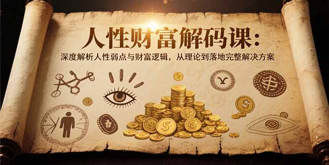 人性财富解码课6.0：深度解析人性弱点与财富逻辑，理论到落地完整解决方案-旺仔资源库