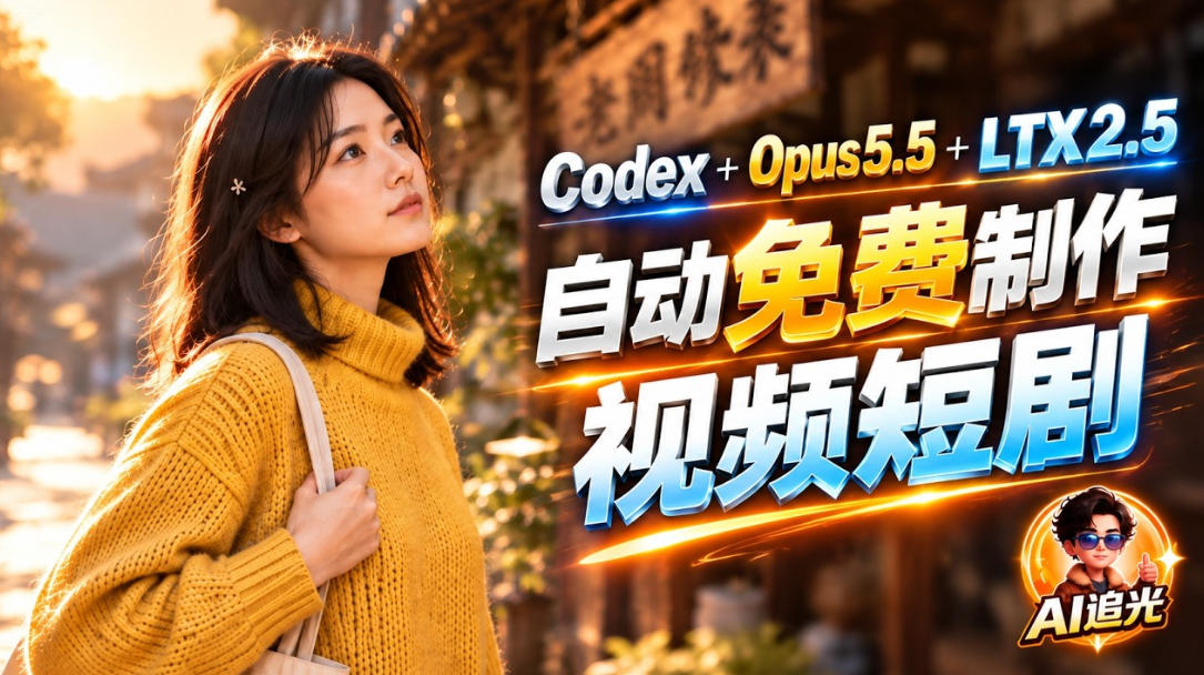 【无水印】Codex出图+免费LTX-2.5生成视频,Claude Opus 5.5全自动剪出1分钟情感短剧《停了的表》-旺仔资源库