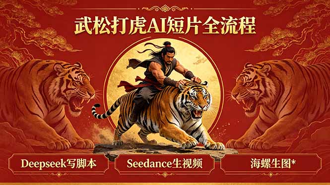 武松打虎AI短片全流程：Deepseek写脚本+Seedance生视频+海螺生图-旺仔资源库