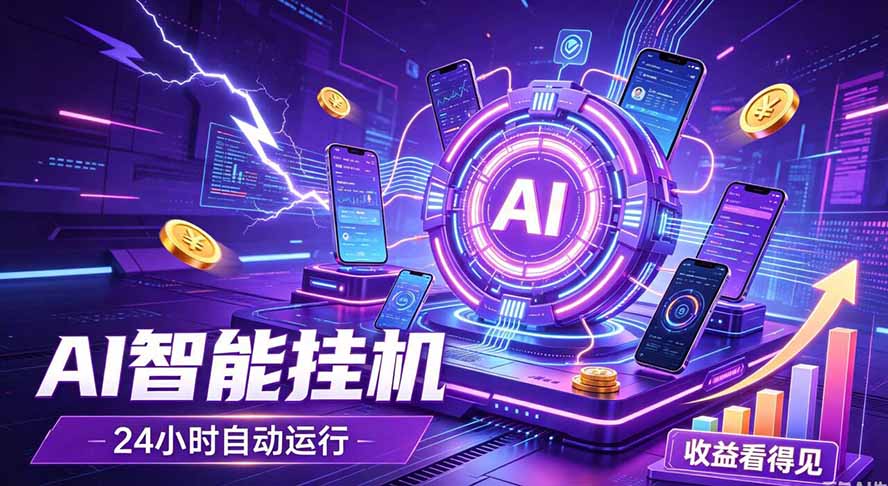 AI智能广告挂机，躺赚新模式 设备托管运行，解放双手持续变现-旺仔资源库