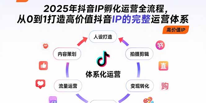 2025年抖音IP孵化运营全流程，从0到1打造高价值抖音IP的完整运营体系-旺仔资源库