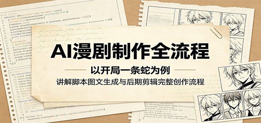 AI漫剧制作全流程:以开局一条蛇为例,讲解脚本图文生成与后期剪辑完整创作流程-旺仔资源库