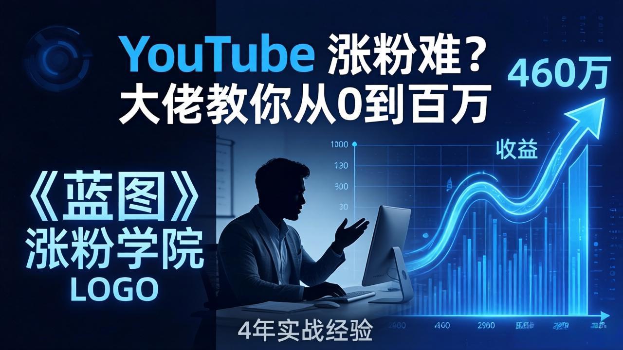 YouTube 涨粉难?《蓝图涨粉学院》:4 年赚 460 万的大佬教策略,从0到百万有路径!-旺仔资源库