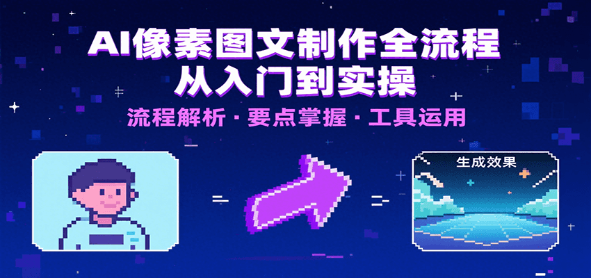 AI像素图文制作全流程：内容要点、文案选择及所用工具，助你快速入局-旺仔资源库