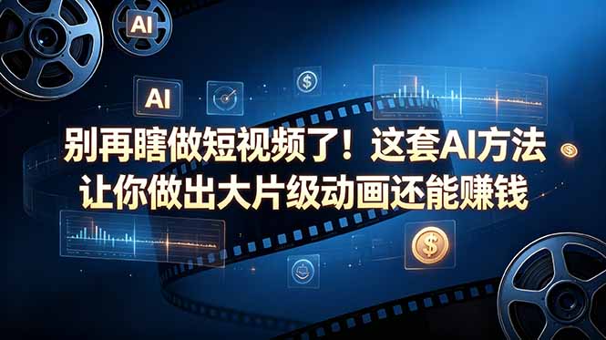 别再瞎做短视频了！这套 AI 方法让你做出大片级动画还能赚钱【原创双语字幕】-旺仔资源库