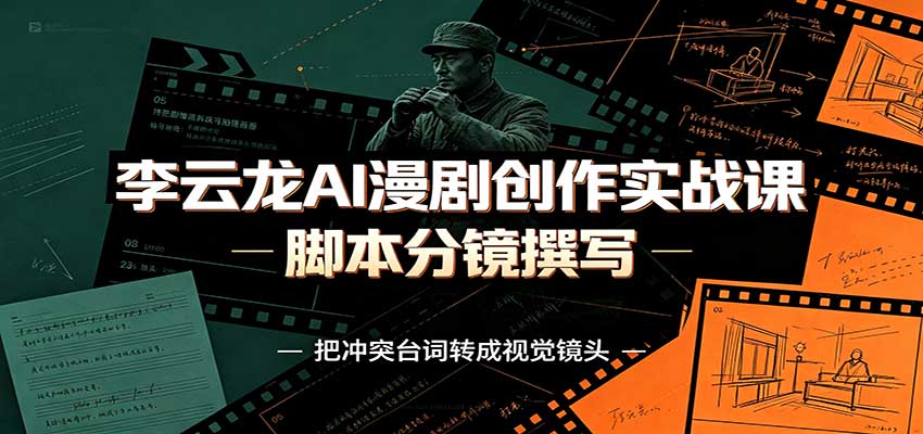 李云龙AI漫剧创作实战课:角色人设还原,脚本分镜撰写,AI漫剧成片完整制作教学-旺仔资源库