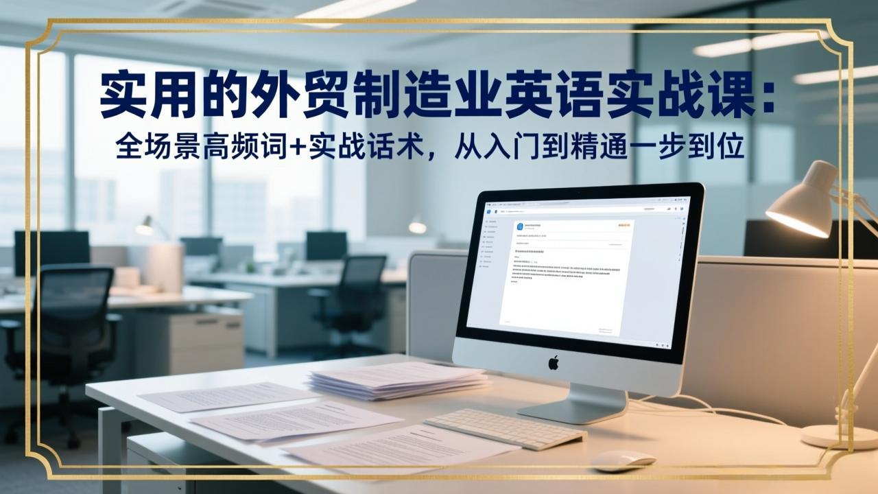 实用的外贸制造业英语实战课:全场景高频词+实战话术,从入门到精通一步到位-旺仔资源库
