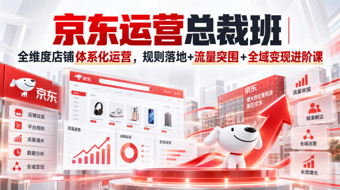 京东运营总裁班｜全维度店铺体系化运营，规则落地+流量突围+全域变现进阶课-旺仔资源库