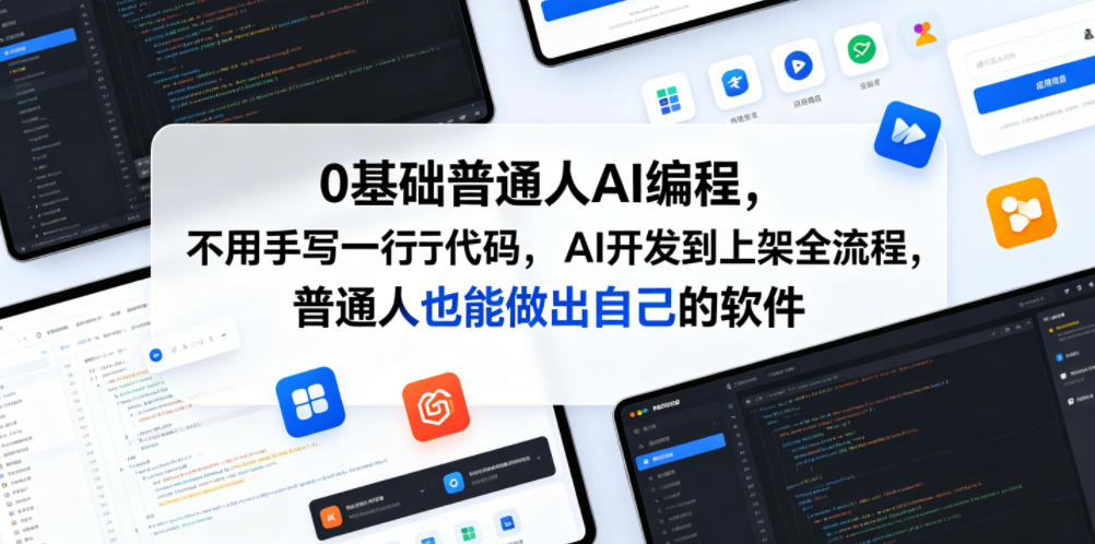 0基础普通人AI编程,不用手写一行代码,AI开发到上架全流程,普通人也能做出自己的软件-旺仔资源库
