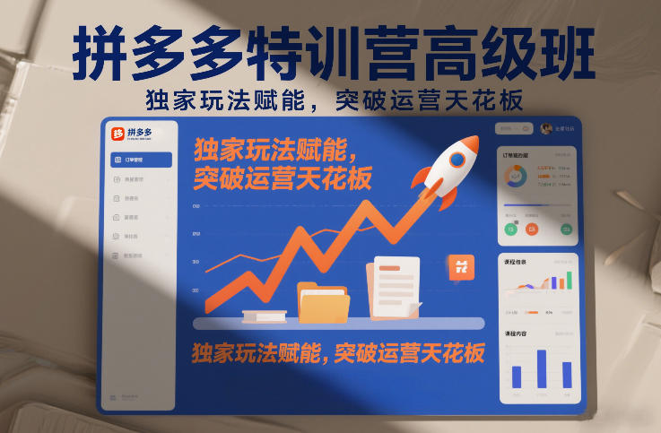 拼多多特训营高阶班，独家玩法赋能，突破运营天花板(更新26年4月18日)-旺仔资源库