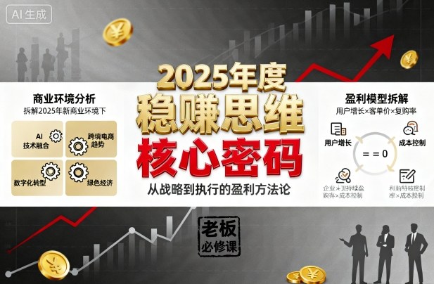 2025年度稳賺思维老板创业营，拆解2025年新商业环境下，企业实现持续盈利的核心密码-旺仔资源库
