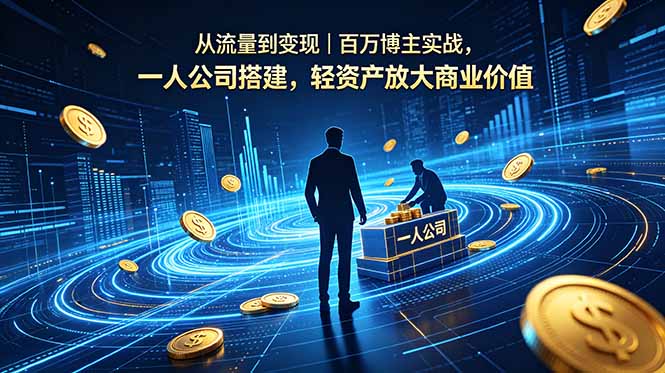 从流量到变现｜百万博主实战，一人公司搭建，轻资产放大商业价值-旺仔资源库