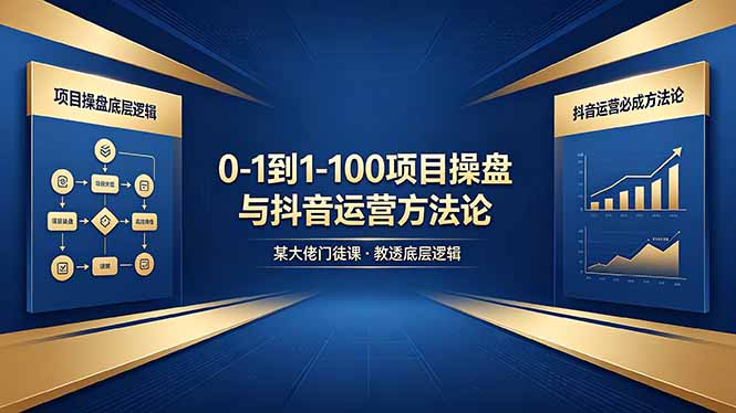 0-1到1-100怎么建？某大佬门徒课教透项目操盘底层逻辑+抖音运营必成方法论-旺仔资源库