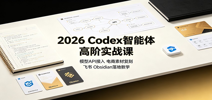 2026 Codex智能体高阶实战课:模型API接入,电商素材复刻,飞书Obsidian落地教学-旺仔资源库