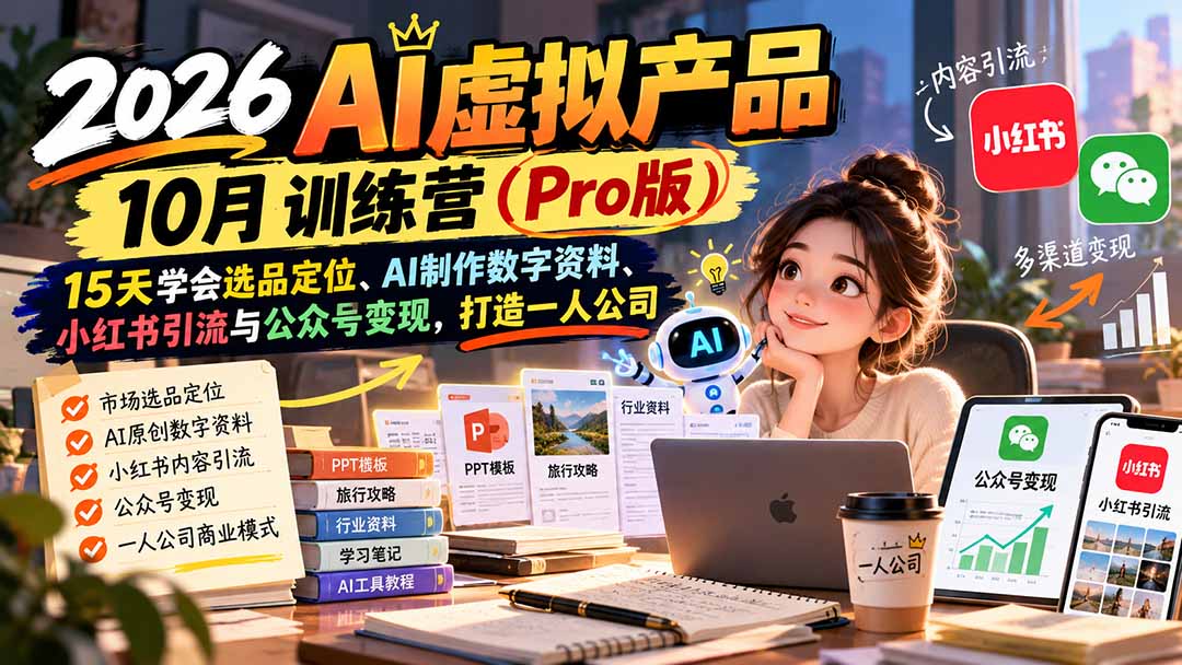 AI虚拟产品10月训练营(Pro版-旺仔资源库