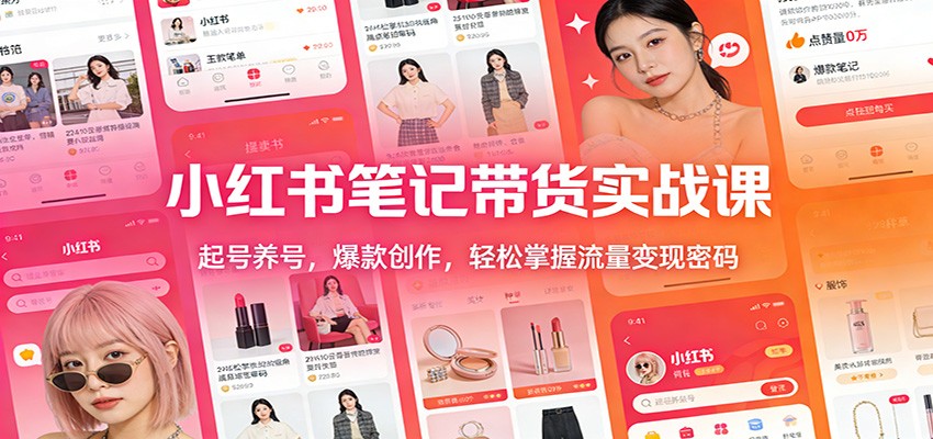 小红书笔记带货实战课:起号养号,爆款创作,轻松掌握流量变现密码-旺仔资源库