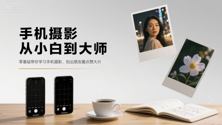 手机摄影从小白到大师，零基础带你学习手机摄影，拍出朋友圈点赞大片-旺仔资源库