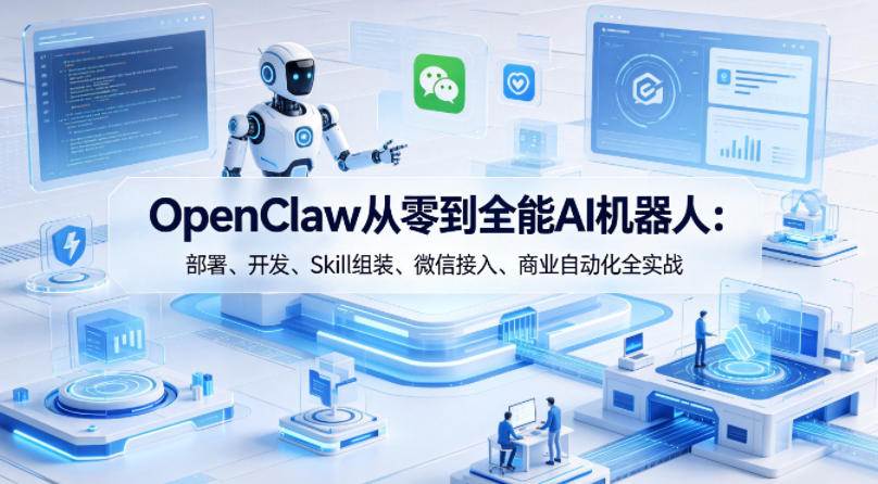 OpenClaw从零到全能AI机器人：部署、开发、Skill组装、微信接入、商业自动化全实战-旺仔资源库