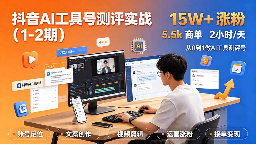抖音AI工具号测评实战(1-2期-旺仔资源库