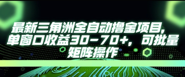 最新AI全自动游戏撸金项目，单窗口收益30-70+，可批量操作【揭秘】-旺仔资源库