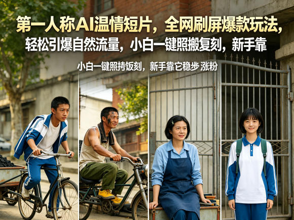 第一人称AI温情短片，全网刷屏爆款玩法，轻松引爆自然流量，小白一键照搬复刻，新手靠它稳步涨粉-旺仔资源库
