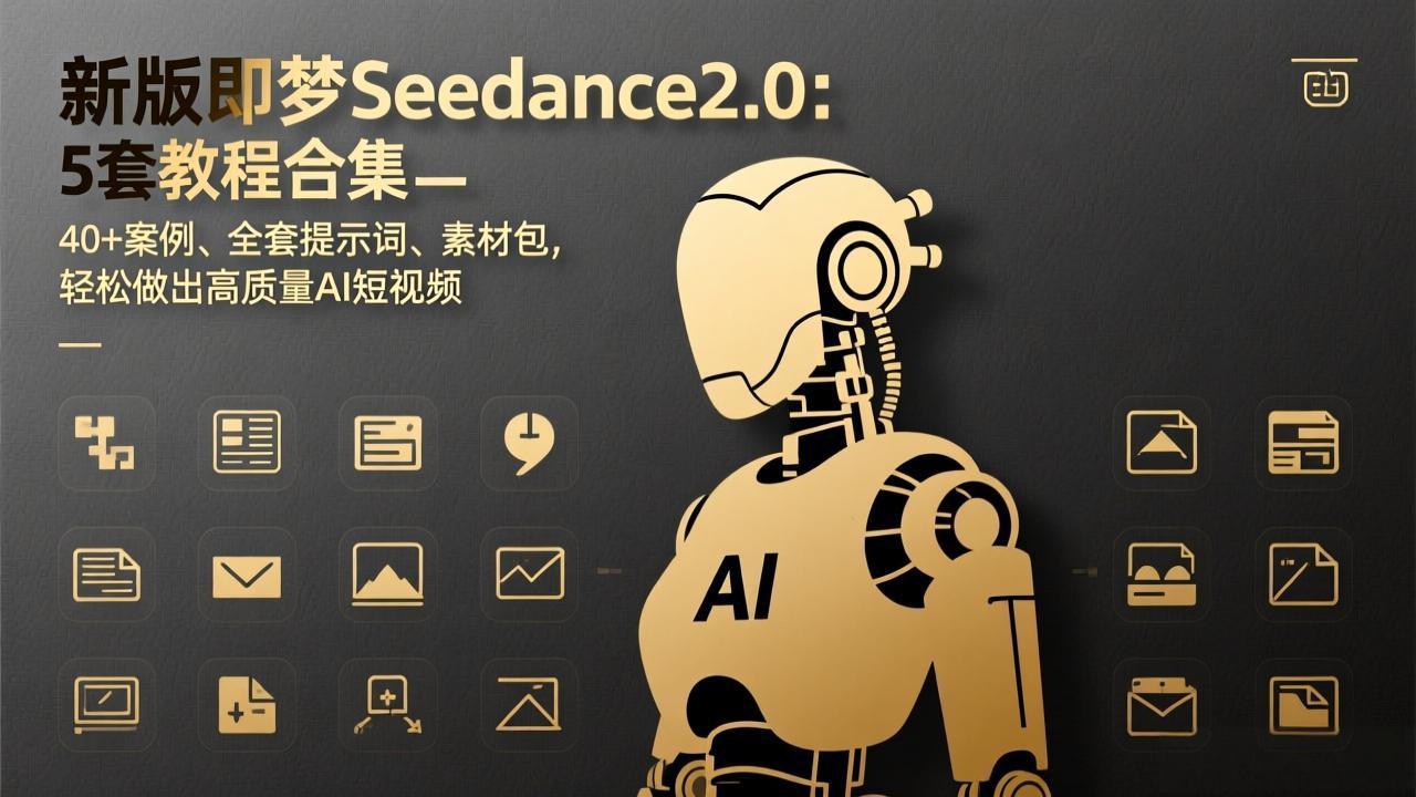 新版即梦Seedance2.0：5套教程合集，40+案例、全套提示词、素材包，轻松做出高质量AI短视频-旺仔资源库