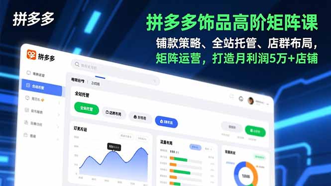 拼多多饰品高阶矩阵课，铺款策略、全站托管、店群布局，矩阵运营，打造月利润5万+店铺-旺仔资源库