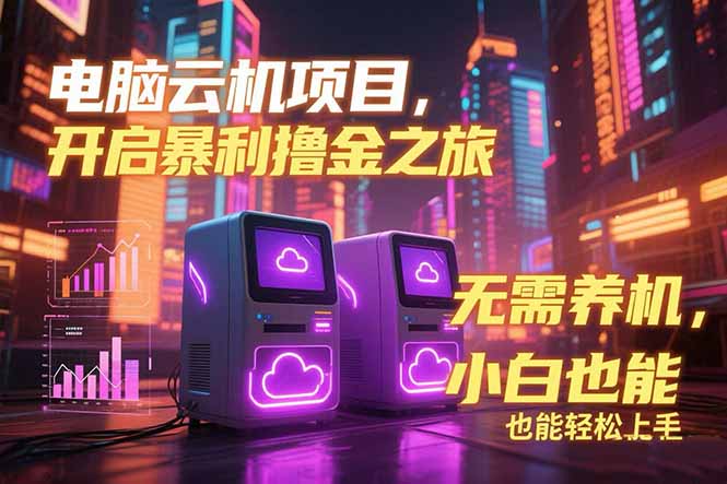 电脑云机项目 暴力撸金玩法，不需要养机 配置没有要求 单机100个窗口一…-旺仔资源库